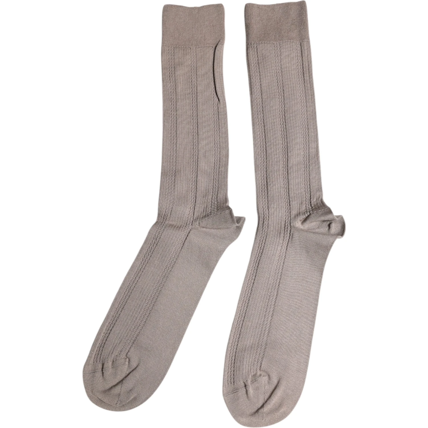 Brown Cotton Stretch Logo Over Calf Socks