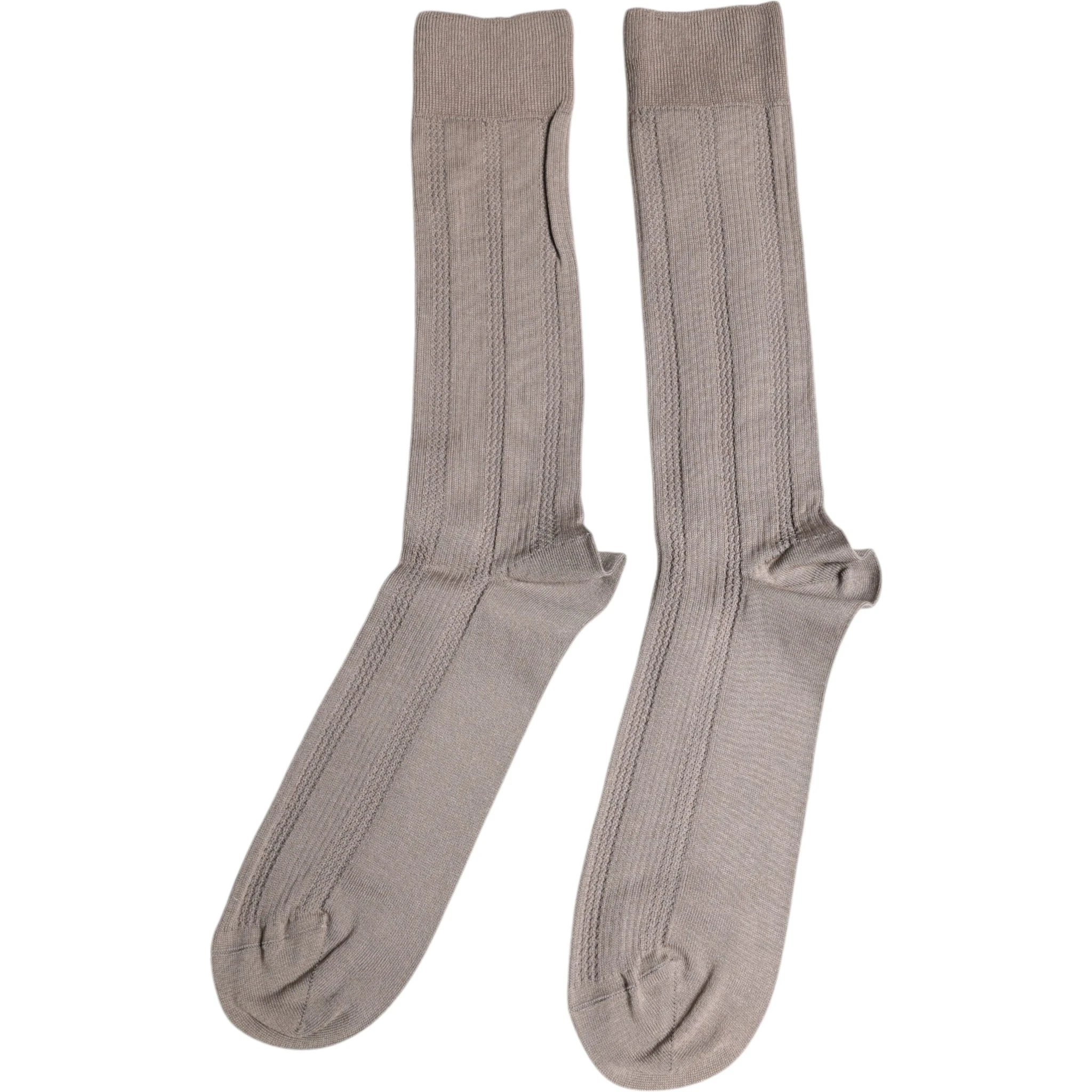 Brown Cotton Stretch Logo Over Calf Socks