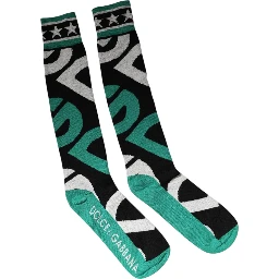 Multicolor Cotton Stretch Over Calf Socks