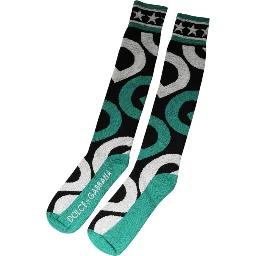 Multicolor Cotton Stretch Over Calf Socks