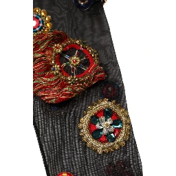 Black Stretch Carretto Crystal Stockings Socks