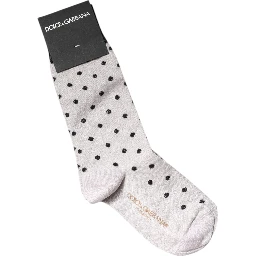 Gray Viscose Stretch Dotted Socks