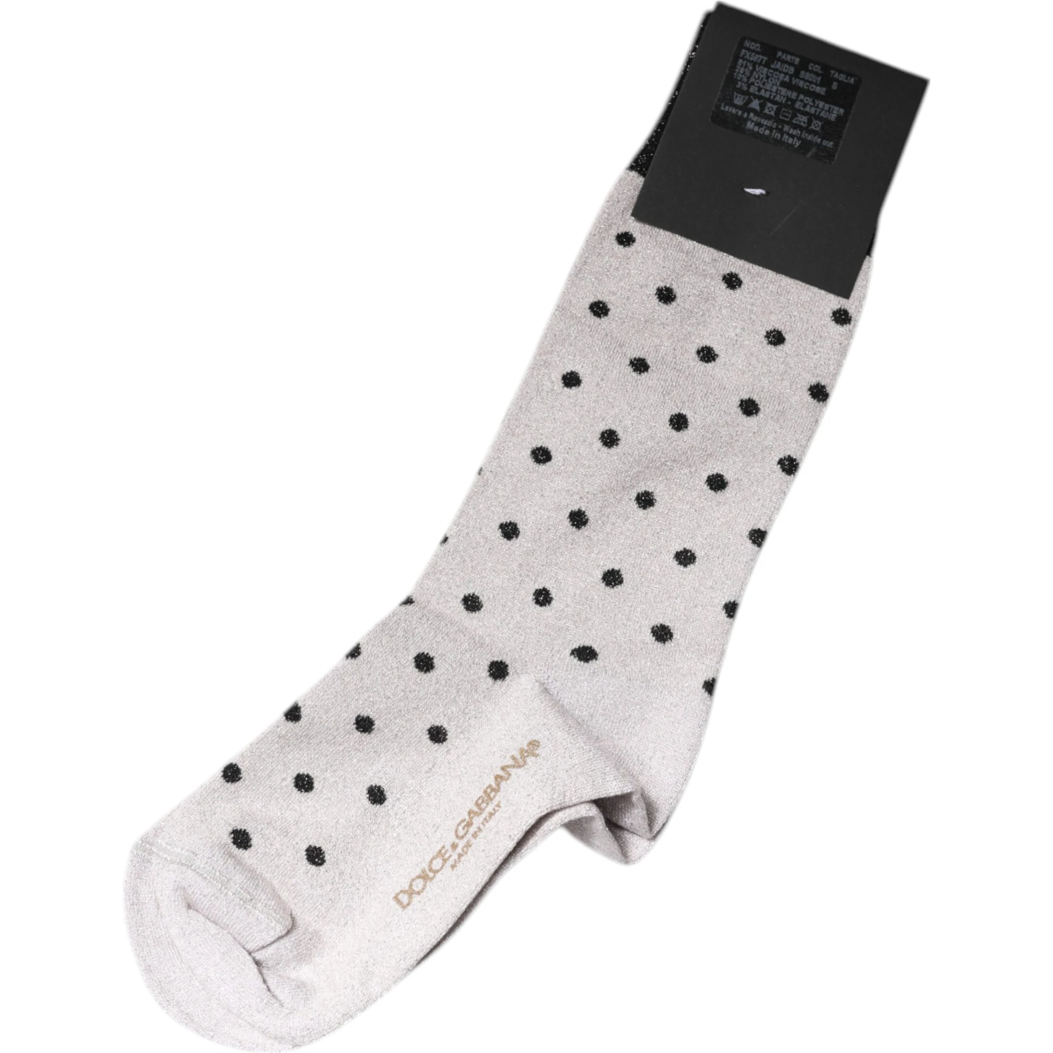 Gray Viscose Stretch Dotted Socks