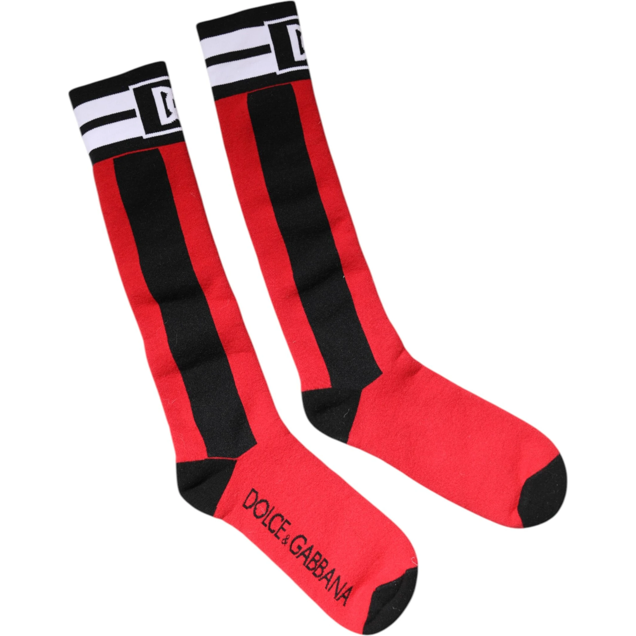 Red Cotton Stretch Printed Socks