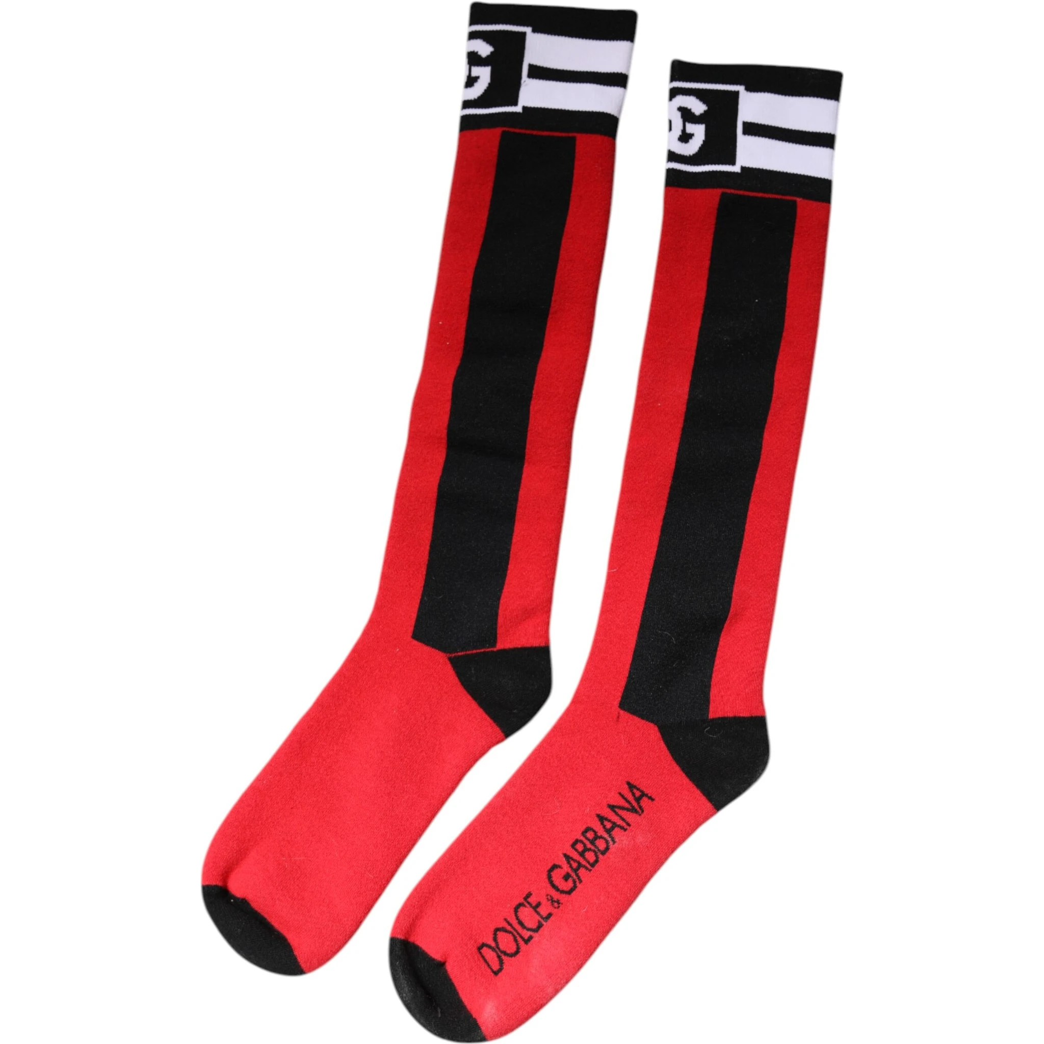 Red Cotton Stretch Printed Socks