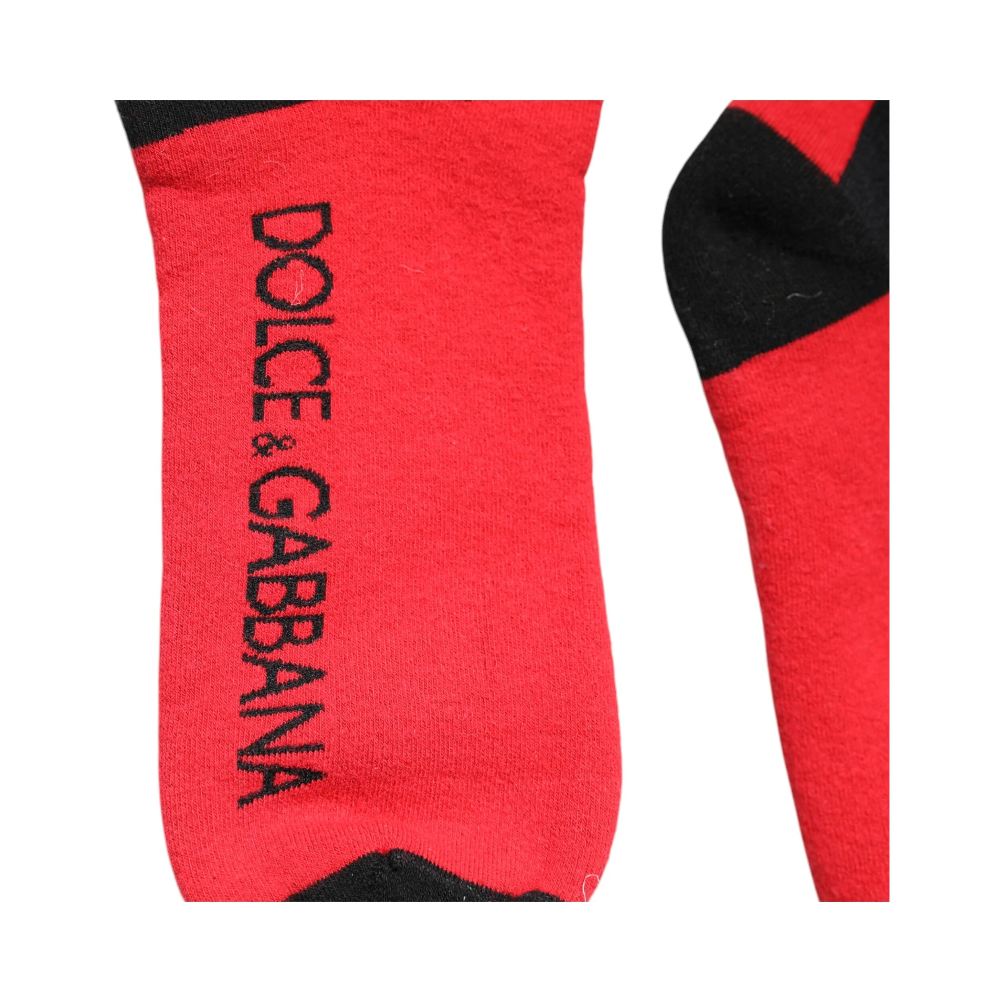 Red Cotton Stretch Printed Socks