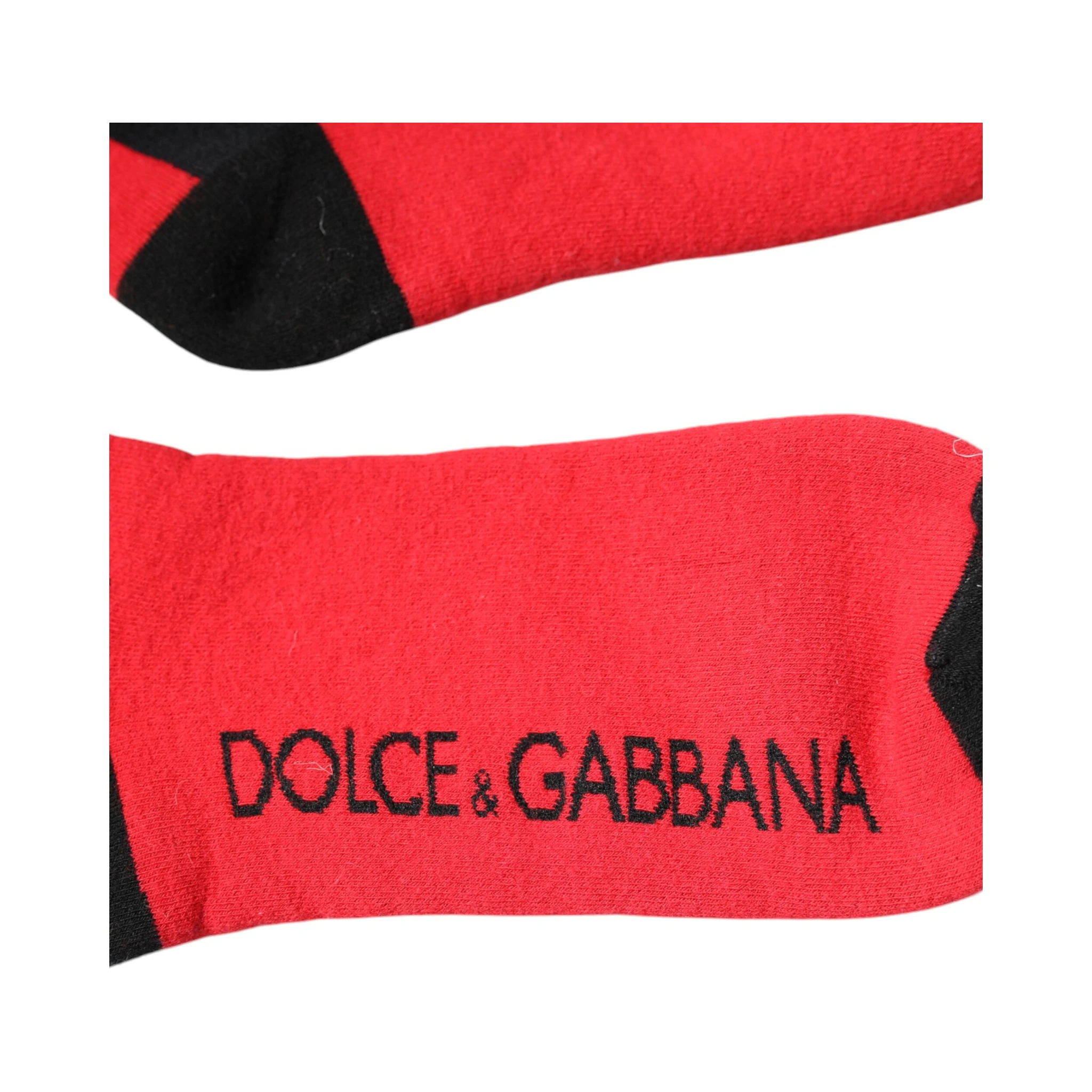Red Cotton Stretch Printed Socks