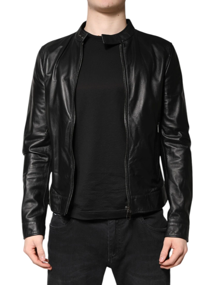 Black Sheep Leather Biker Full Zip Jacket