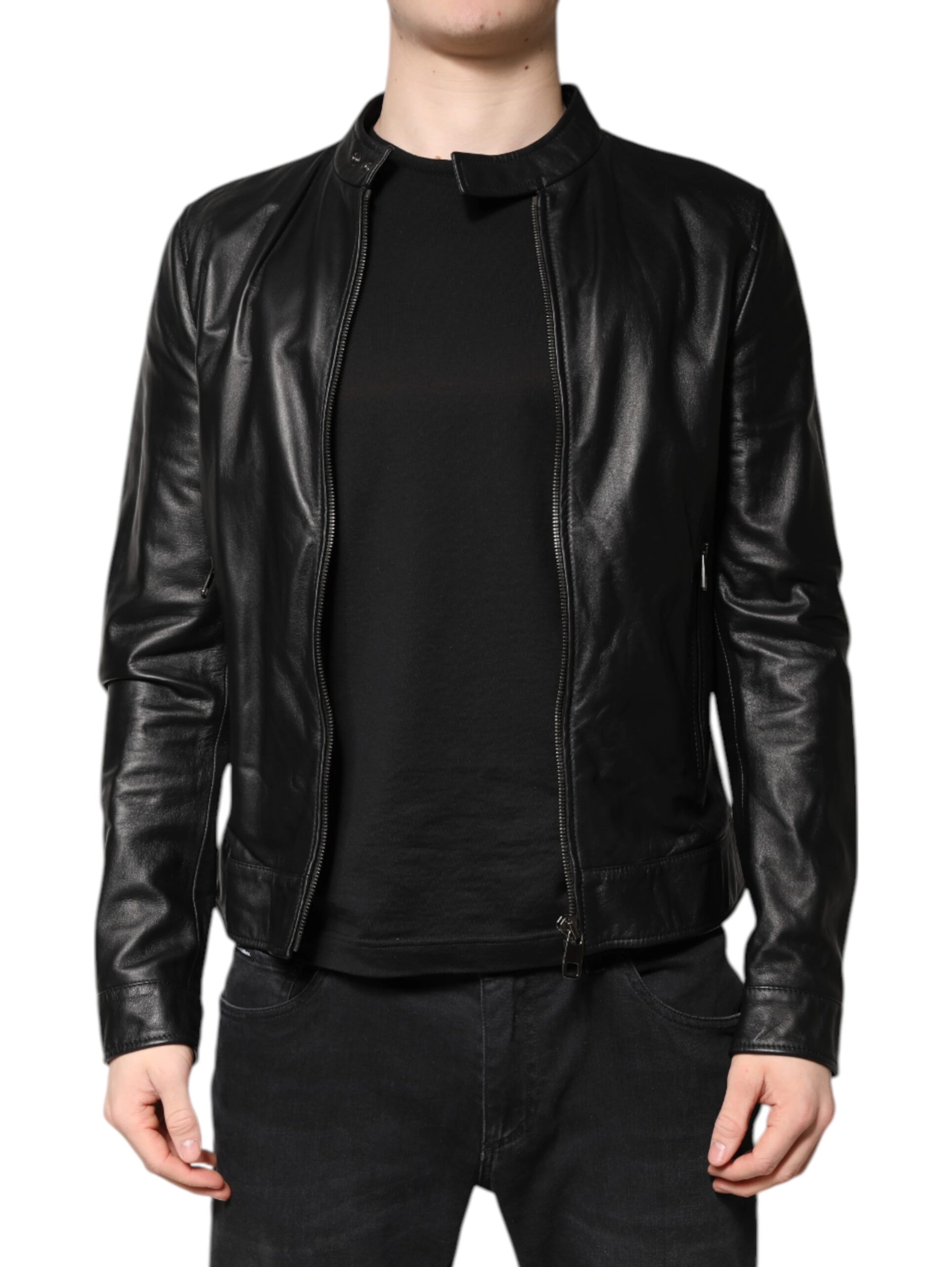 Black Sheep Leather Biker Full Zip Jacket