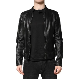 Black Sheep Leather Biker Full Zip Jacket