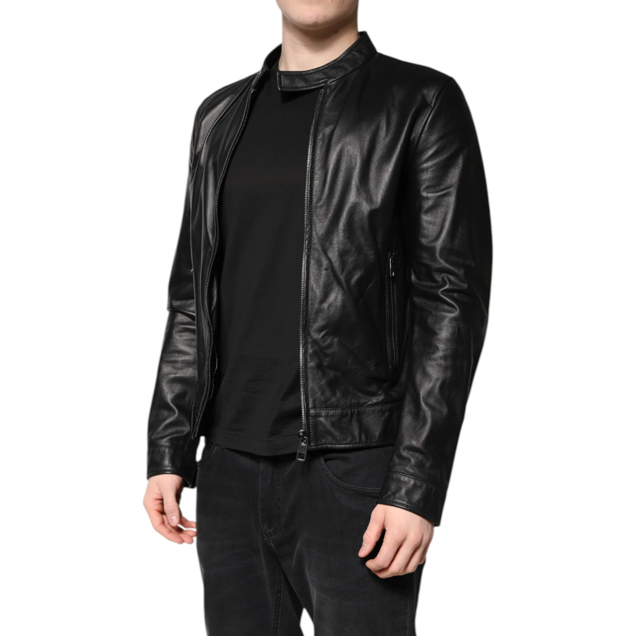 Black Sheep Leather Biker Full Zip Jacket