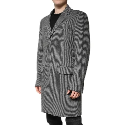 Gray Wool Single Breasted Trench Coat Jacket