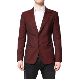 Maroon Wool Slim Fit Men Coat Jacket Blazer