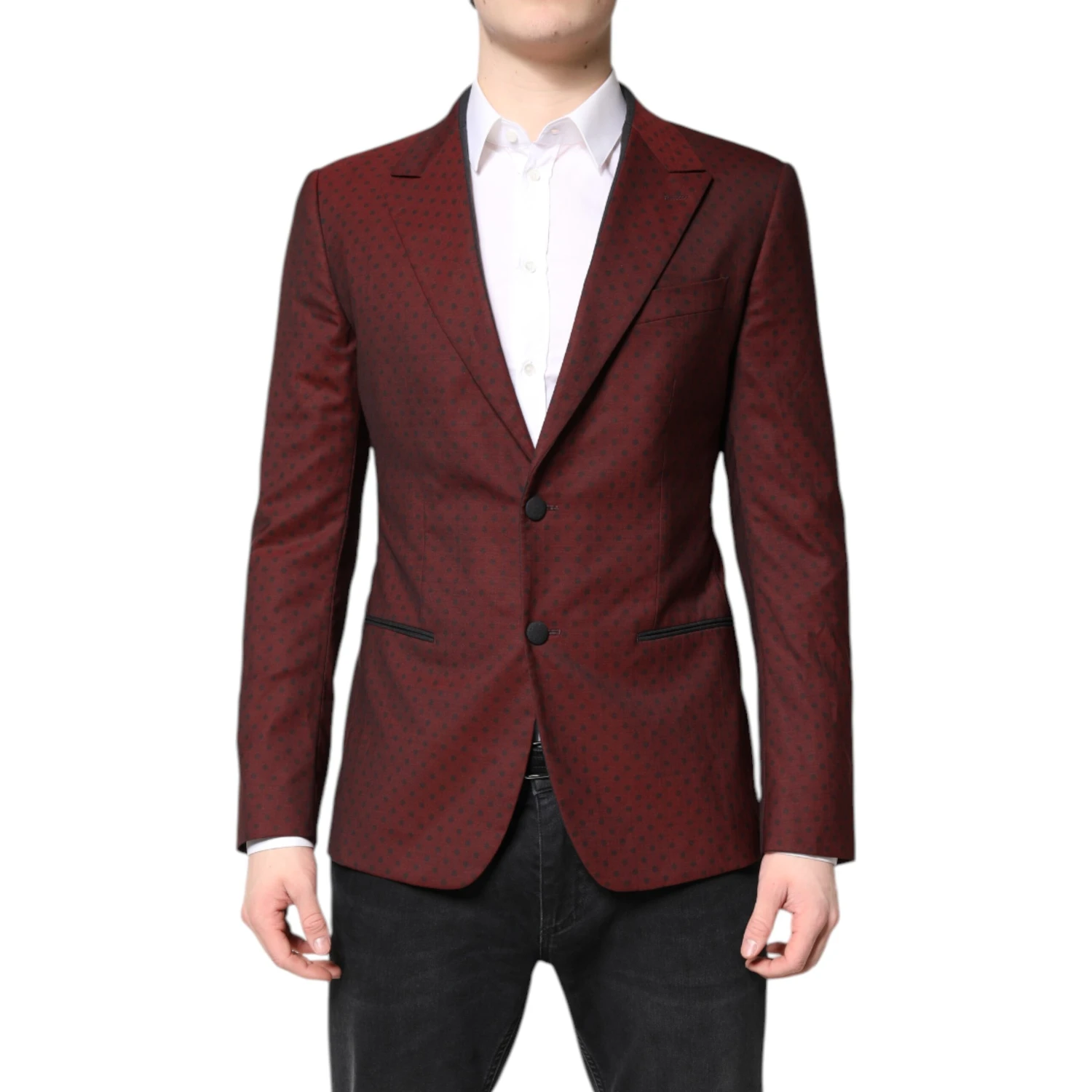 Maroon Wool Slim Fit Men Coat Jacket Blazer