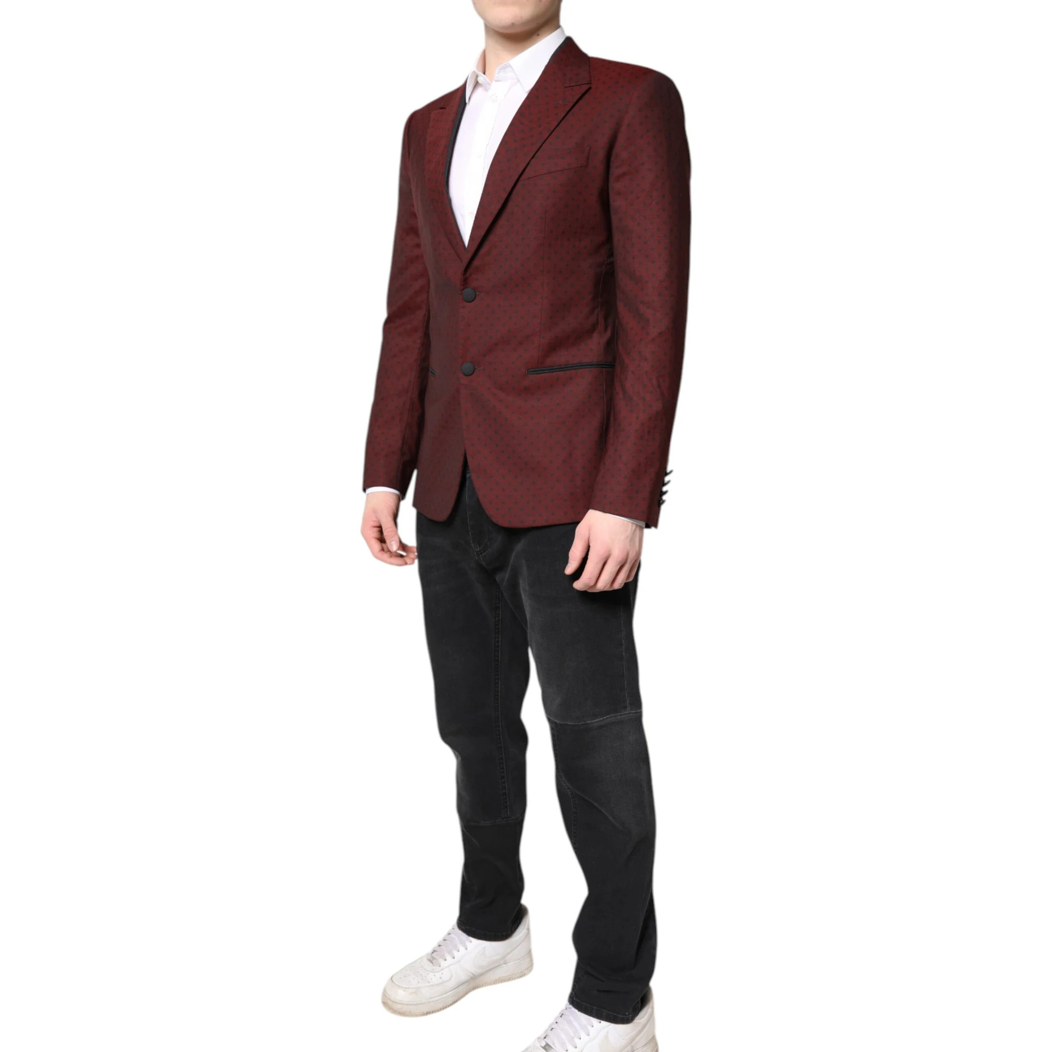 Maroon Wool Slim Fit Men Coat Jacket Blazer
