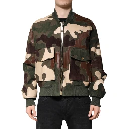 Multicolor Cotton Bomber Full Zip Jacket