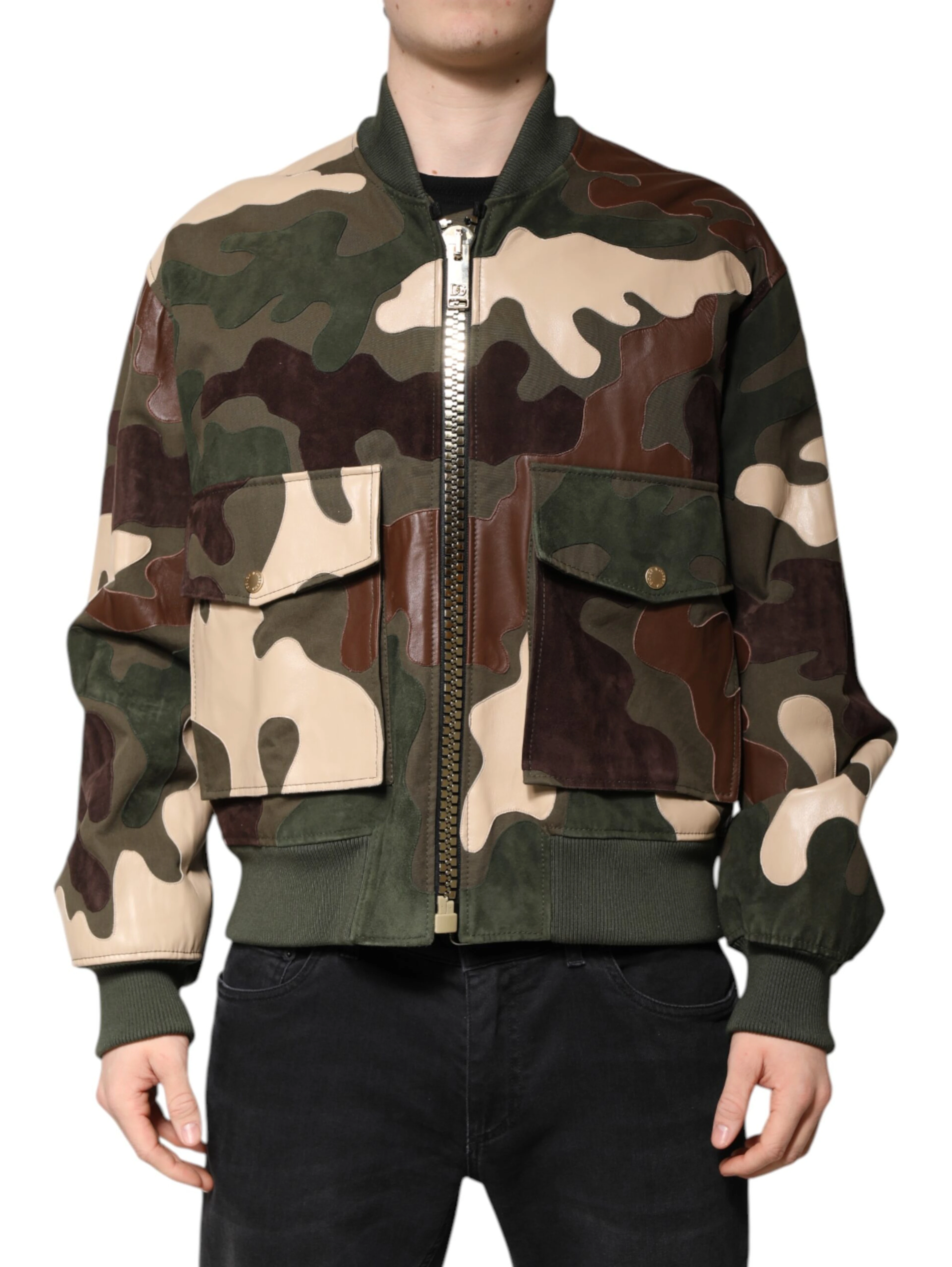 Multicolor Cotton Bomber Full Zip Jacket