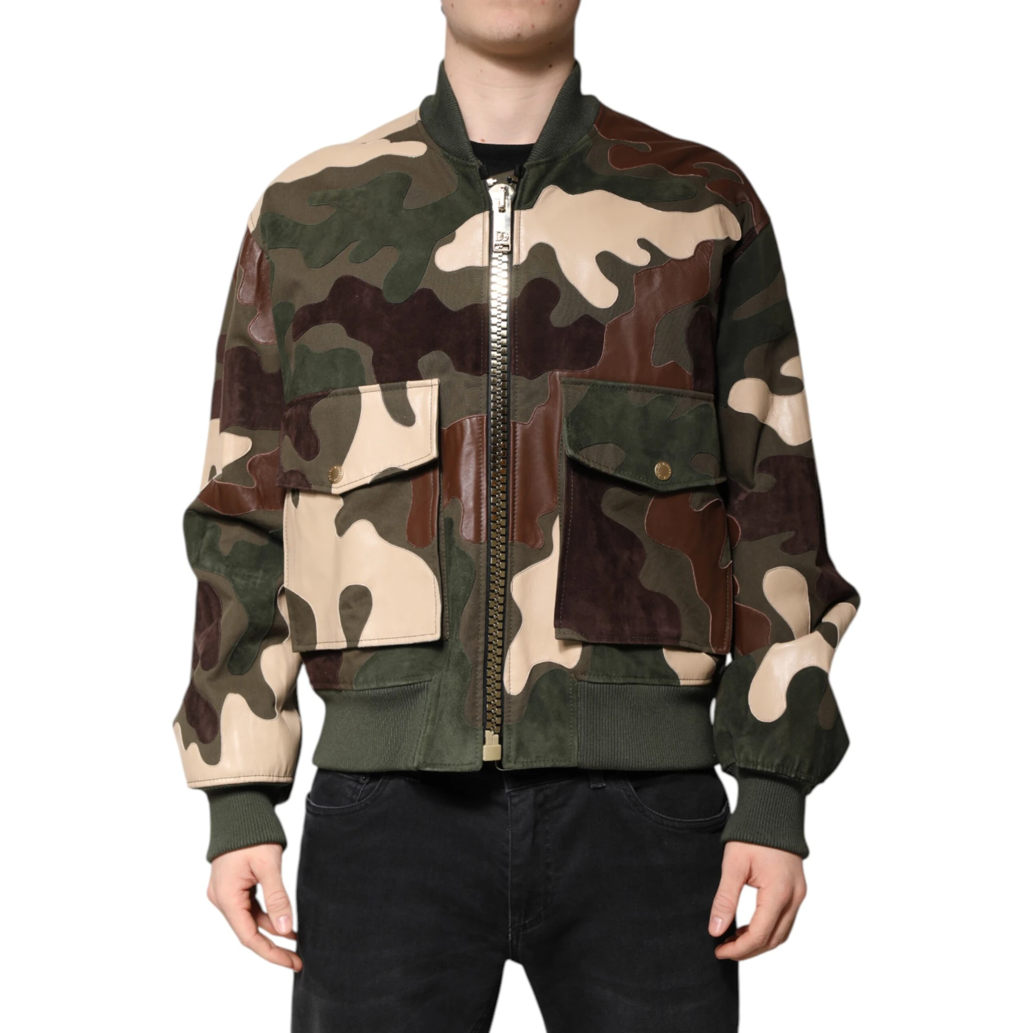 Multicolor Cotton Bomber Full Zip Jacket