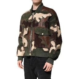 Multicolor Cotton Bomber Full Zip Jacket