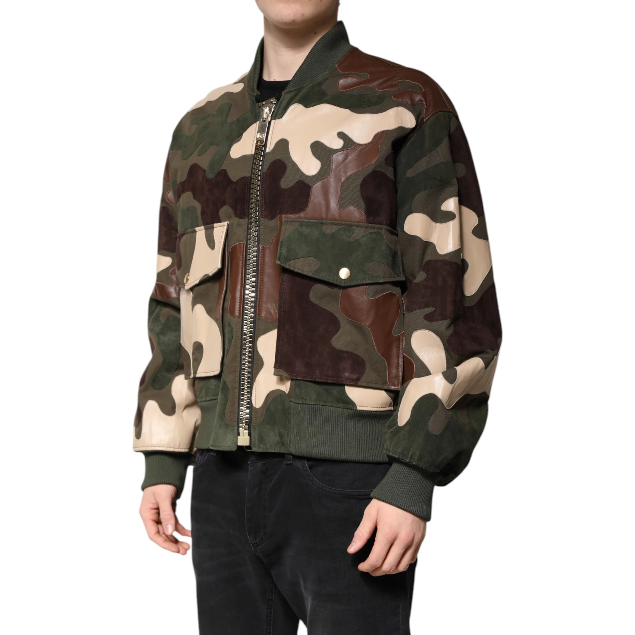 Multicolor Cotton Bomber Full Zip Jacket