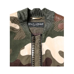 Multicolor Cotton Bomber Full Zip Jacket