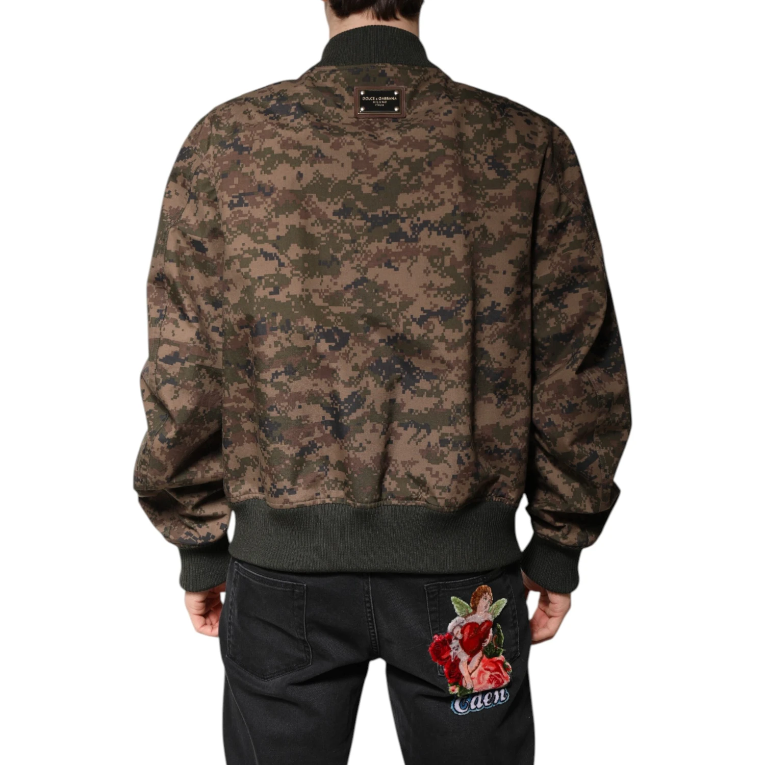 Brown Camouflage Bomber Full Zip Jacket