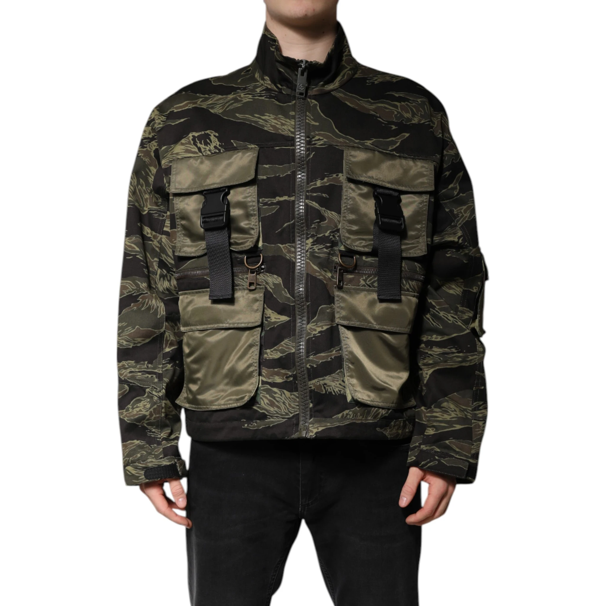 Multicolor Camouflage Cotton Bomber Jacket