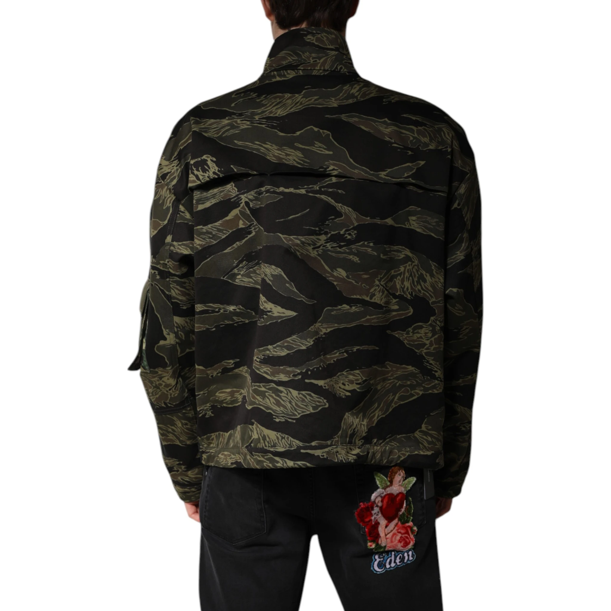 Multicolor Camouflage Cotton Bomber Jacket