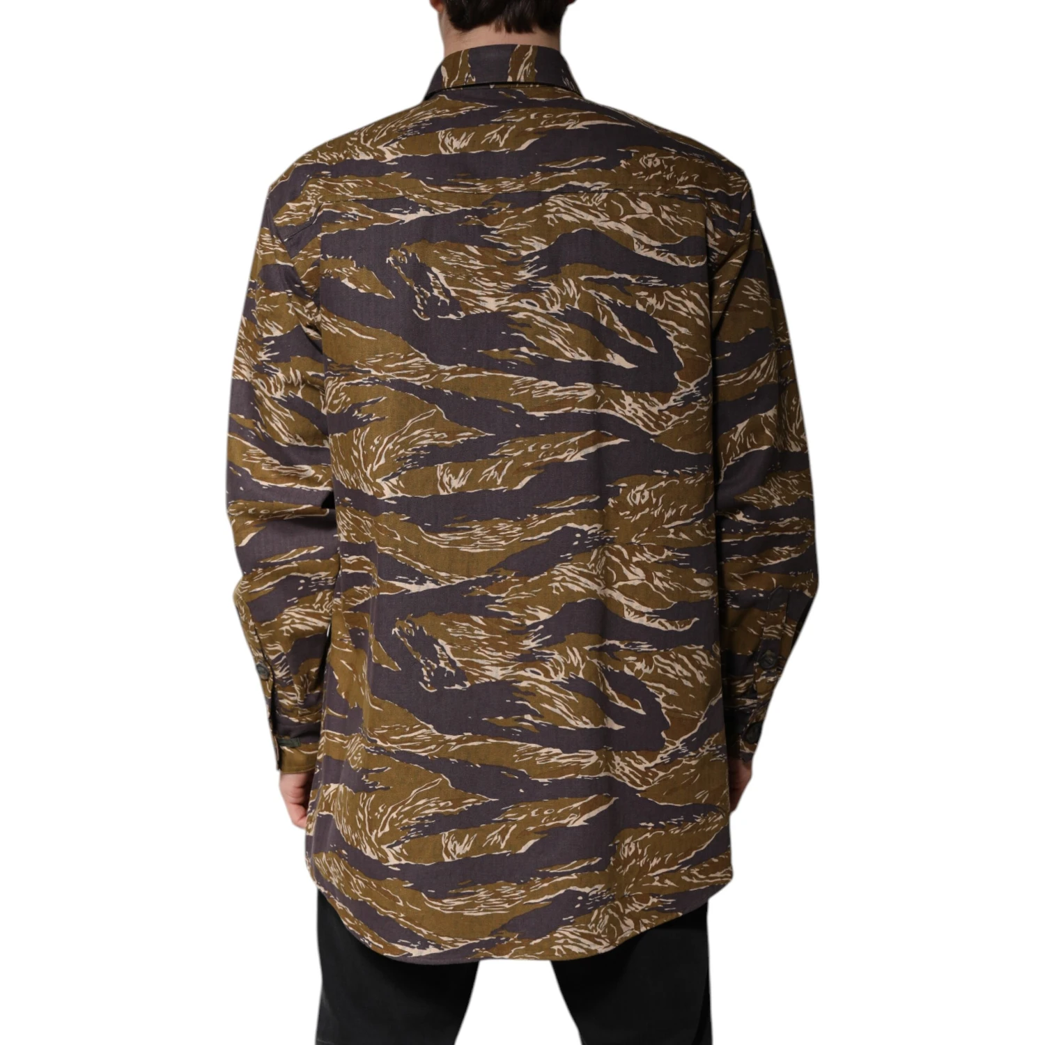 Brown Leopard Cotton Collared Coat Jacket