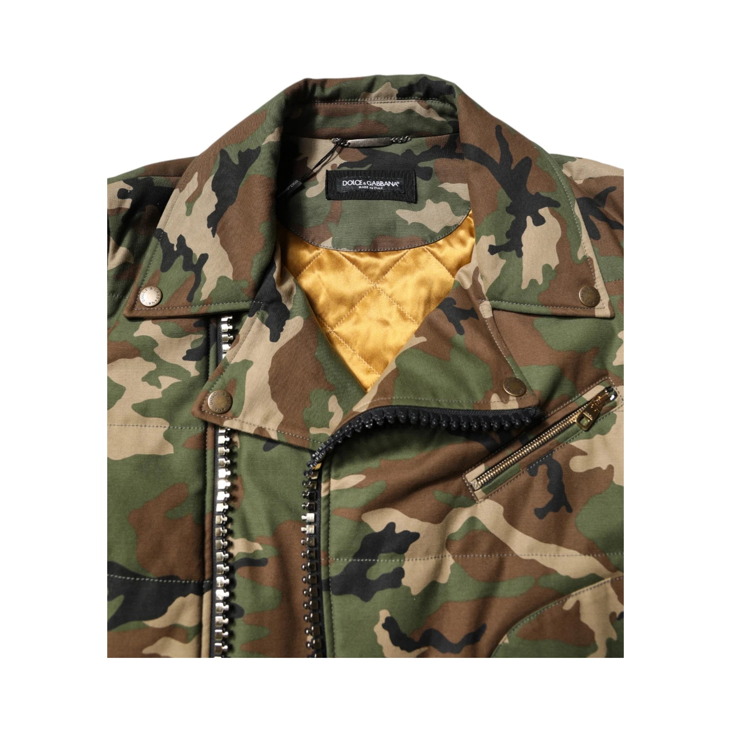 Multicolor Camouflage Nylon Biker Jacket