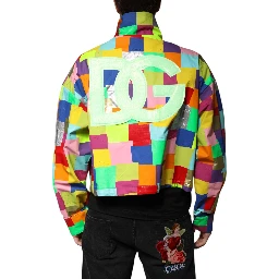 Multicolor Cotton Full Zip Men Biker Jacket