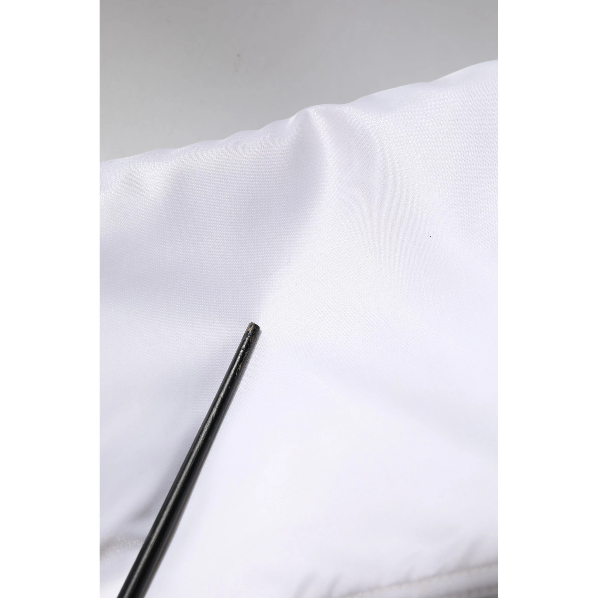 White Nylon Full Zip Cropped Bomber Jacket