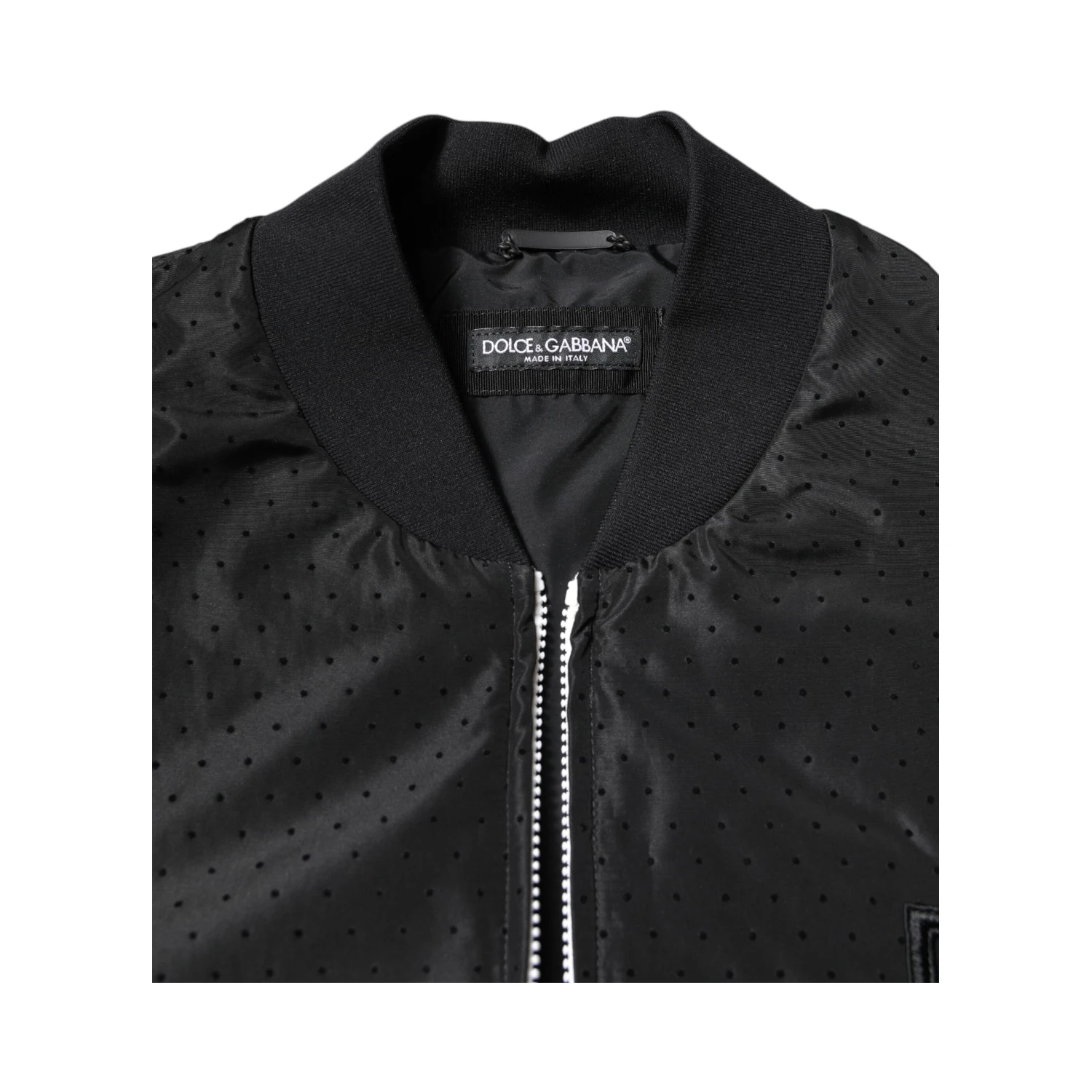 Black Long Sleeves Full Zip Bomber Jacket