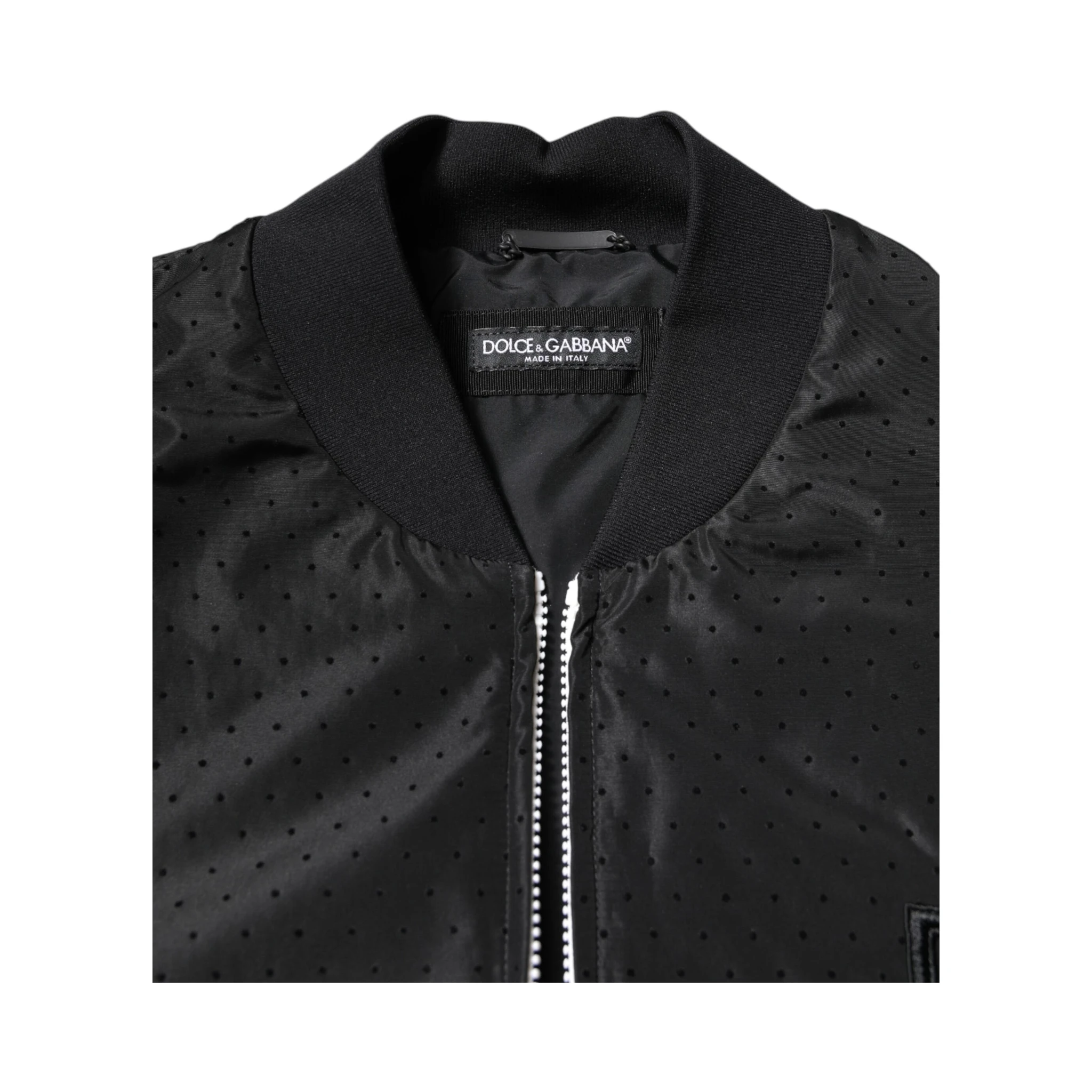 Black Long Sleeves Full Zip Bomber Jacket