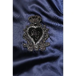 Blue Nylon DG Crown Full Zip Bomber Jacket