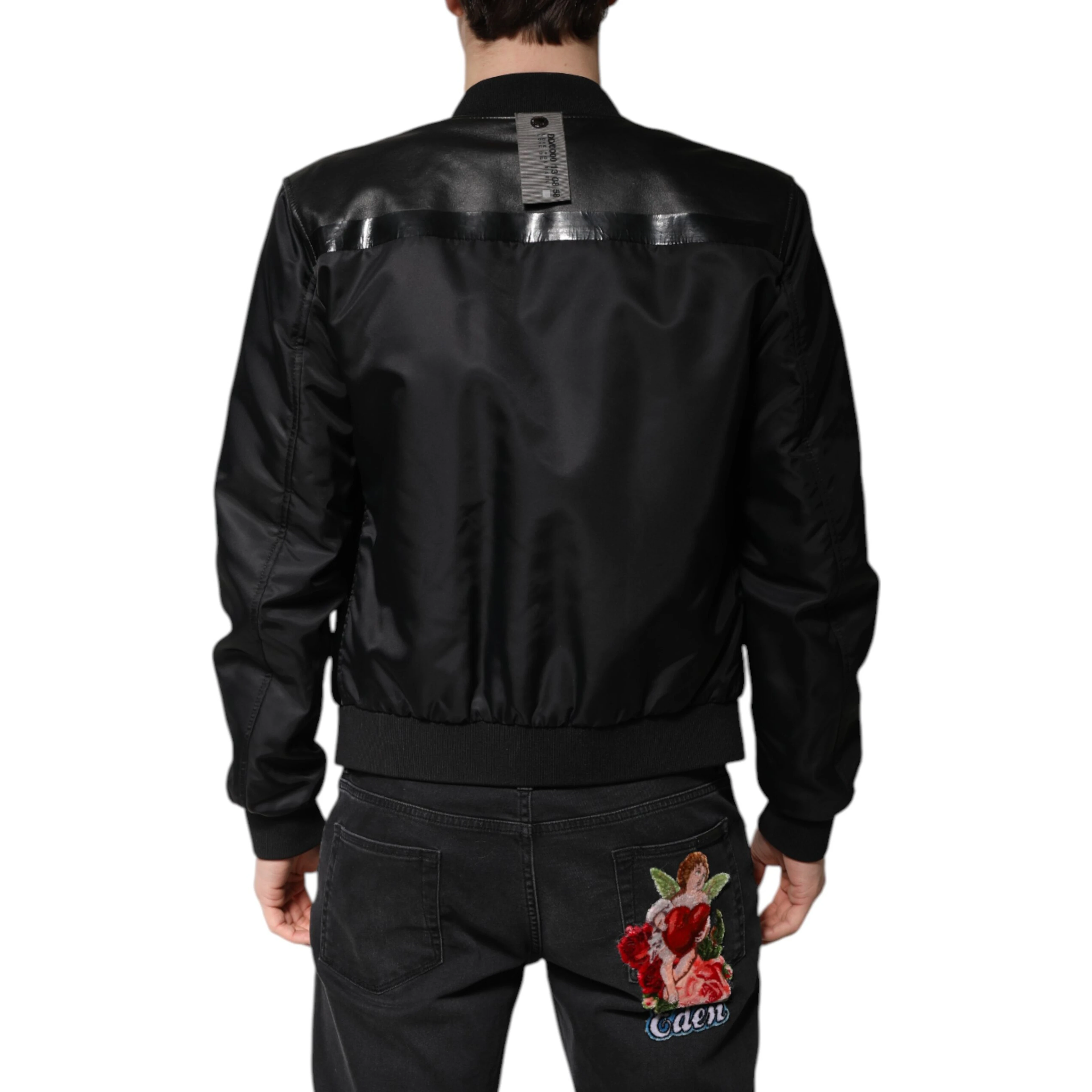 Black Lambskin Leather Biker Full Zip Jacket