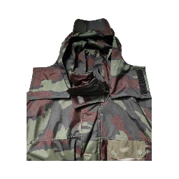 Multicolor Camouflage Button Hooded Jacket