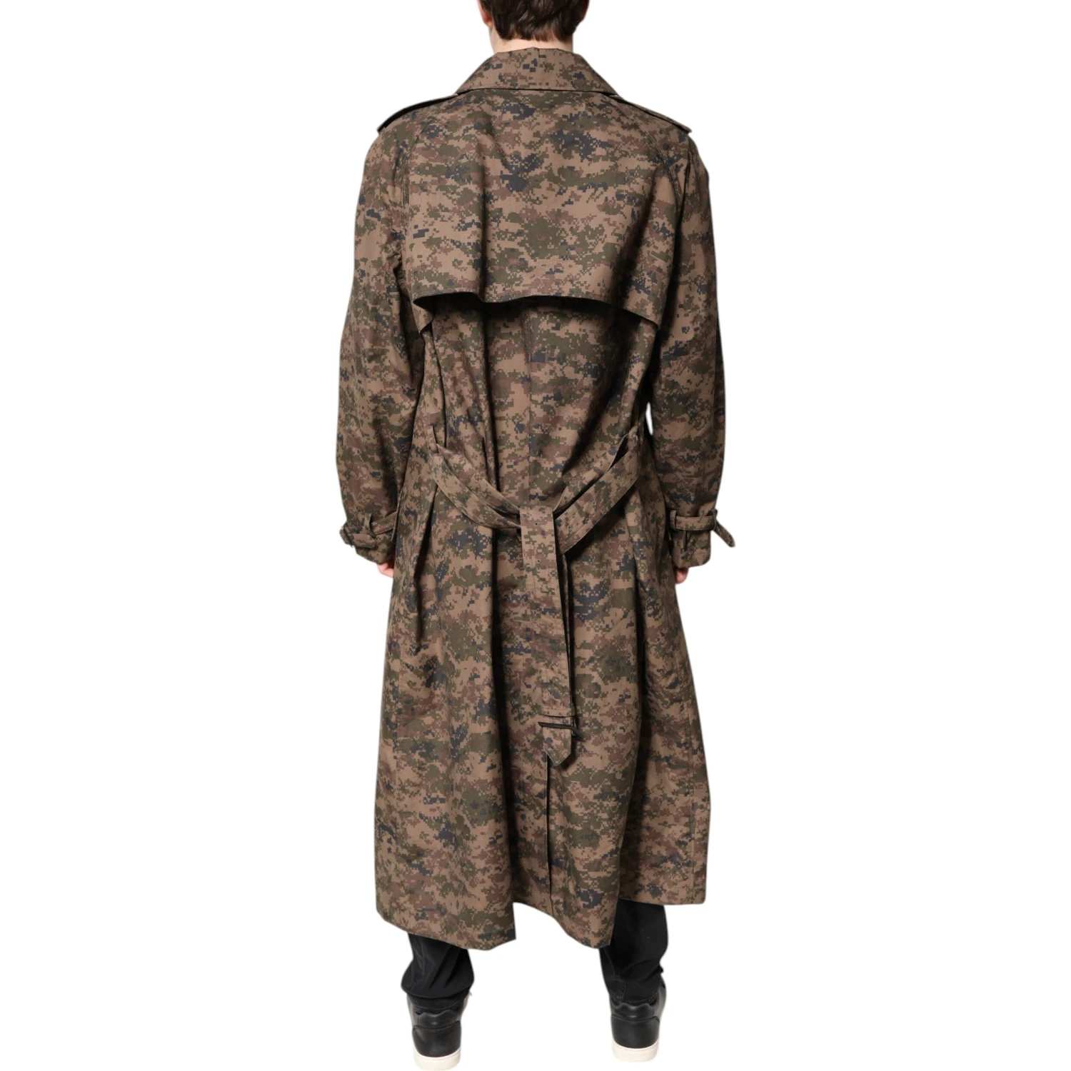 Multicolor Camouflage Double Breasted Coat Jacket