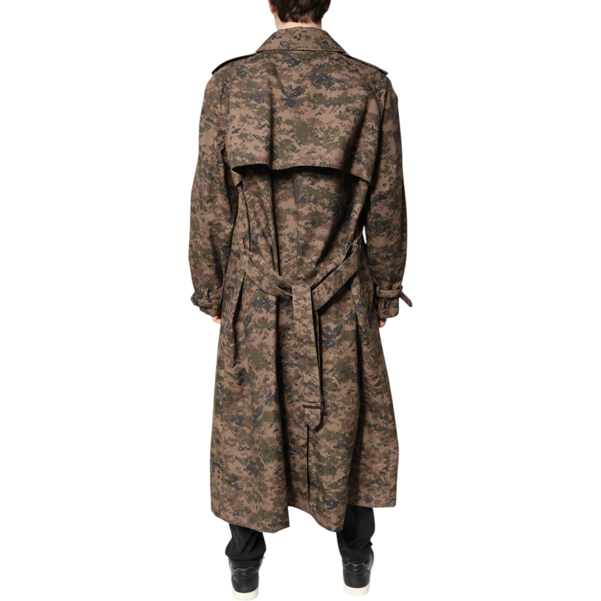 Multicolor Camouflage Double Breasted Coat Jacket