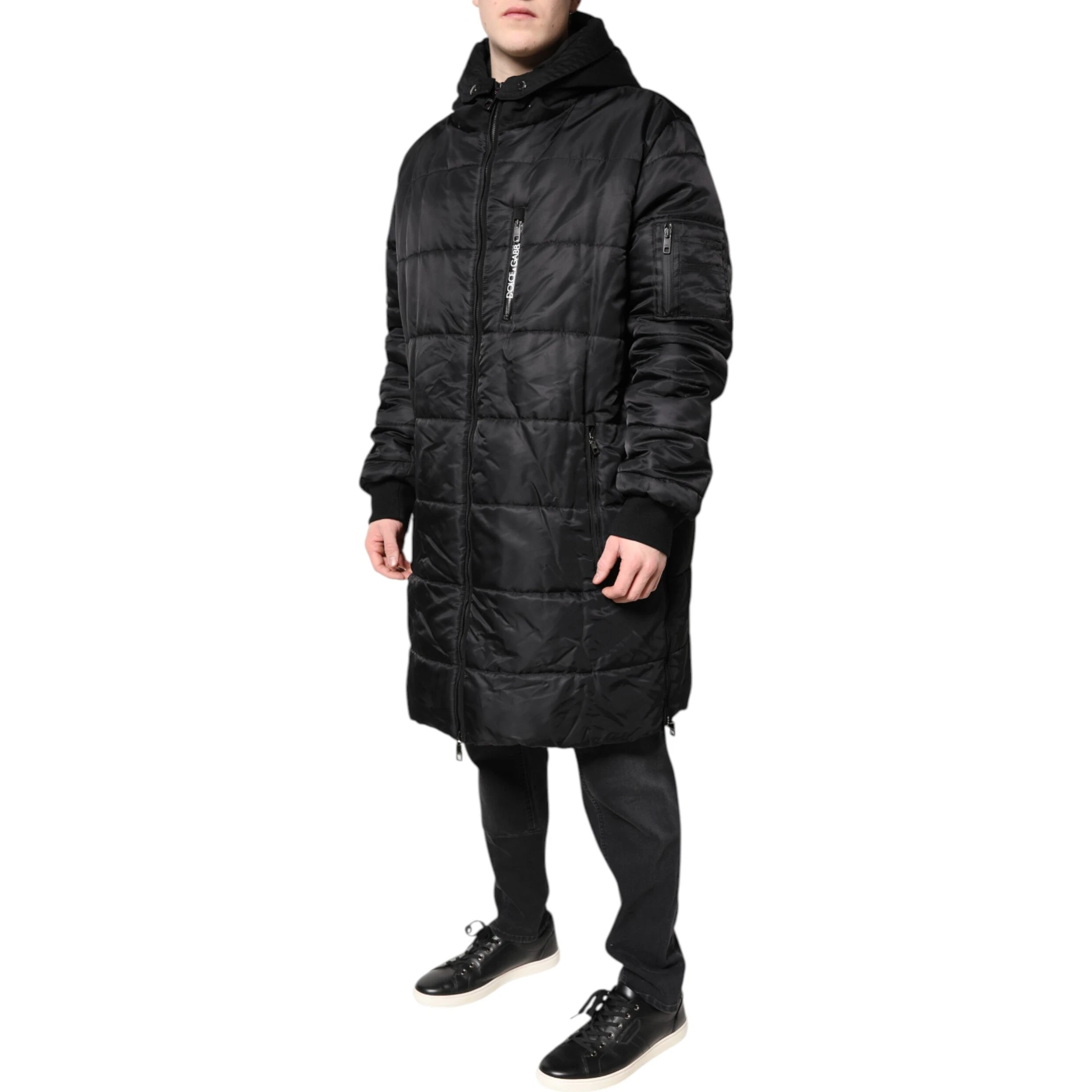 Black Hooded Parka Winter Men Coat Jacket