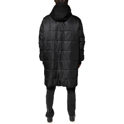 Black Hooded Parka Winter Men Coat Jacket