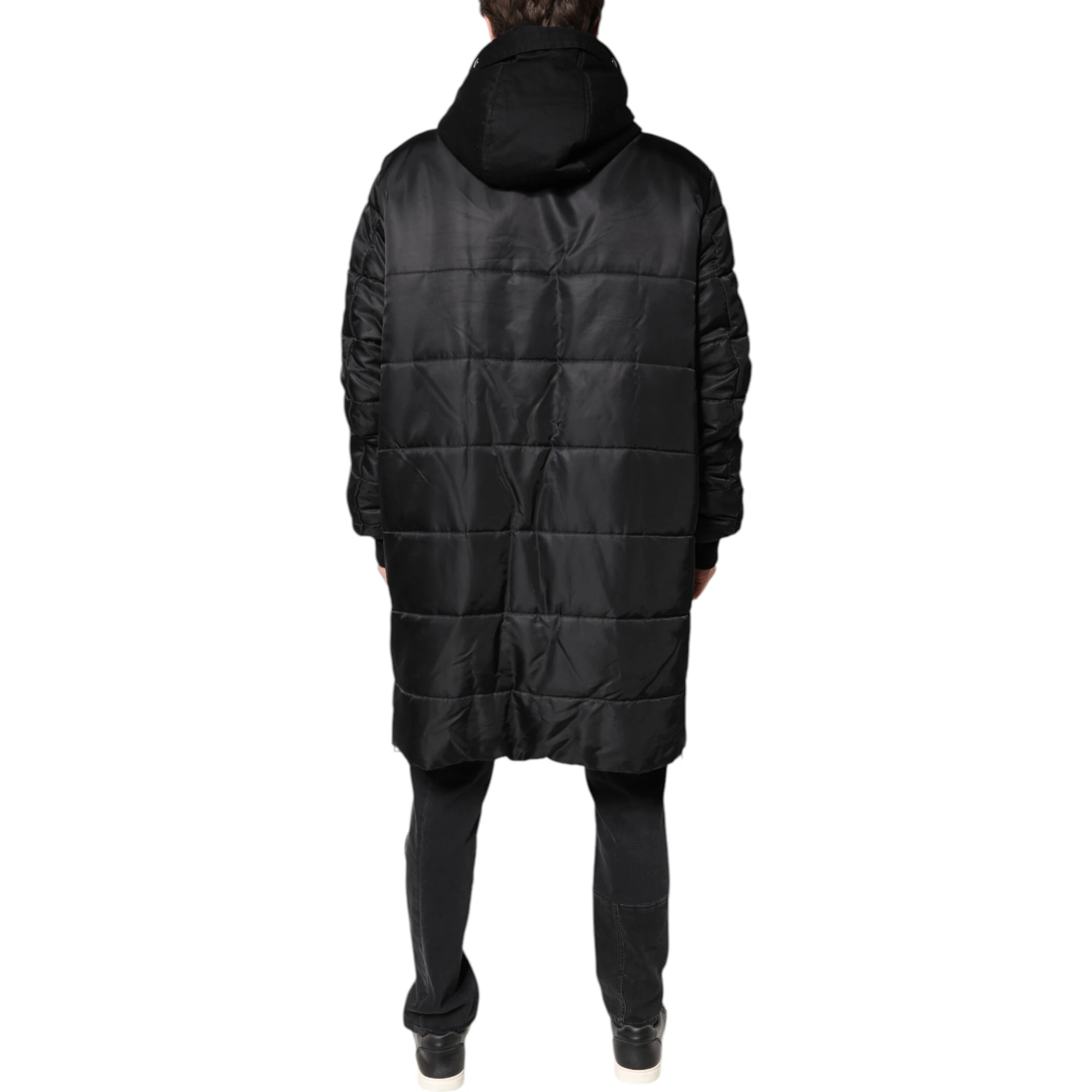Black Hooded Parka Winter Men Coat Jacket