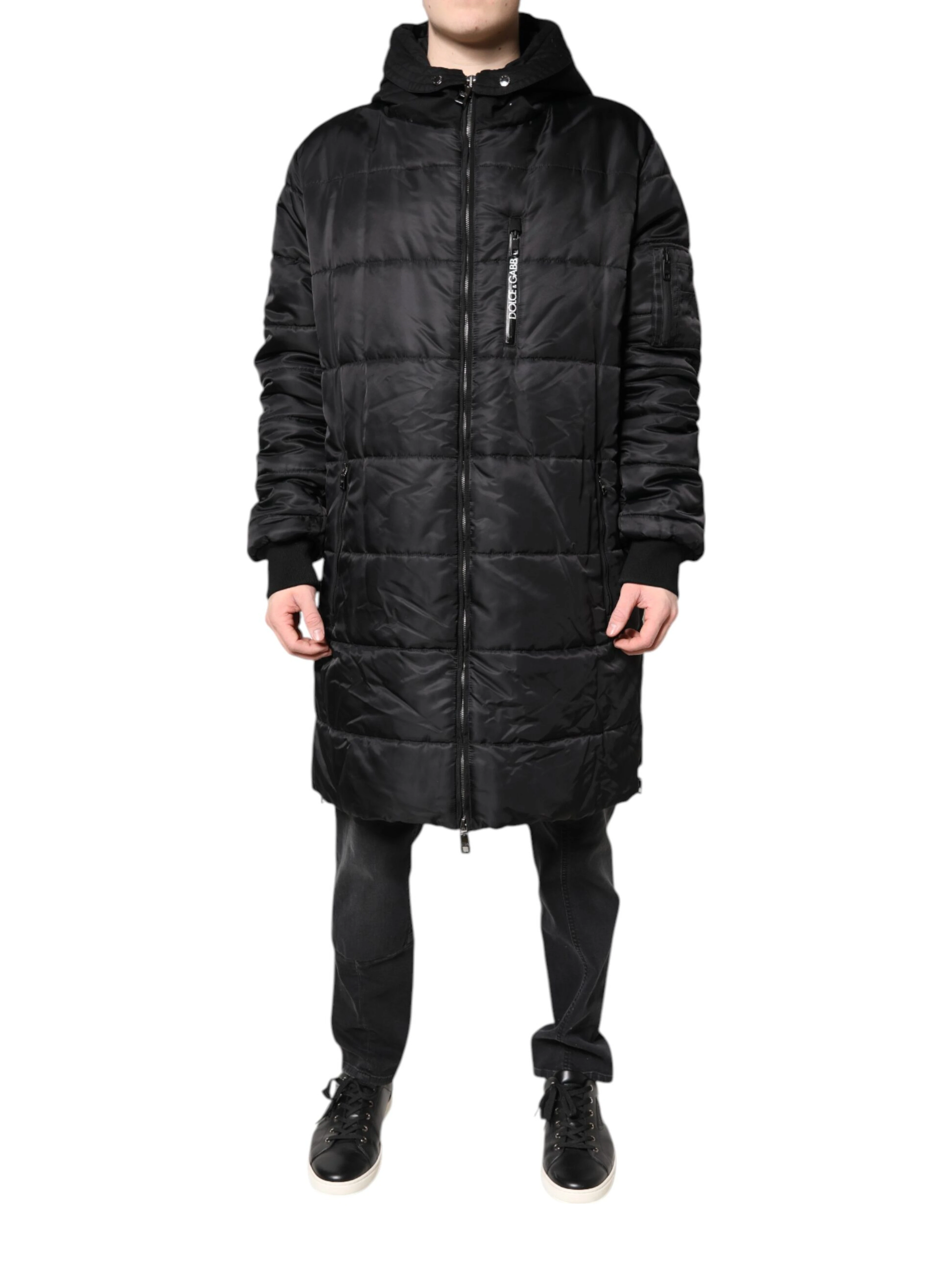 Black Hooded Parka Coat Winter Jacket