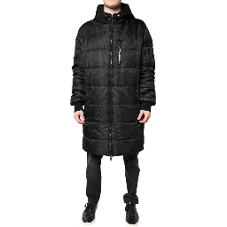 Black Hooded Parka Coat Winter Jacket