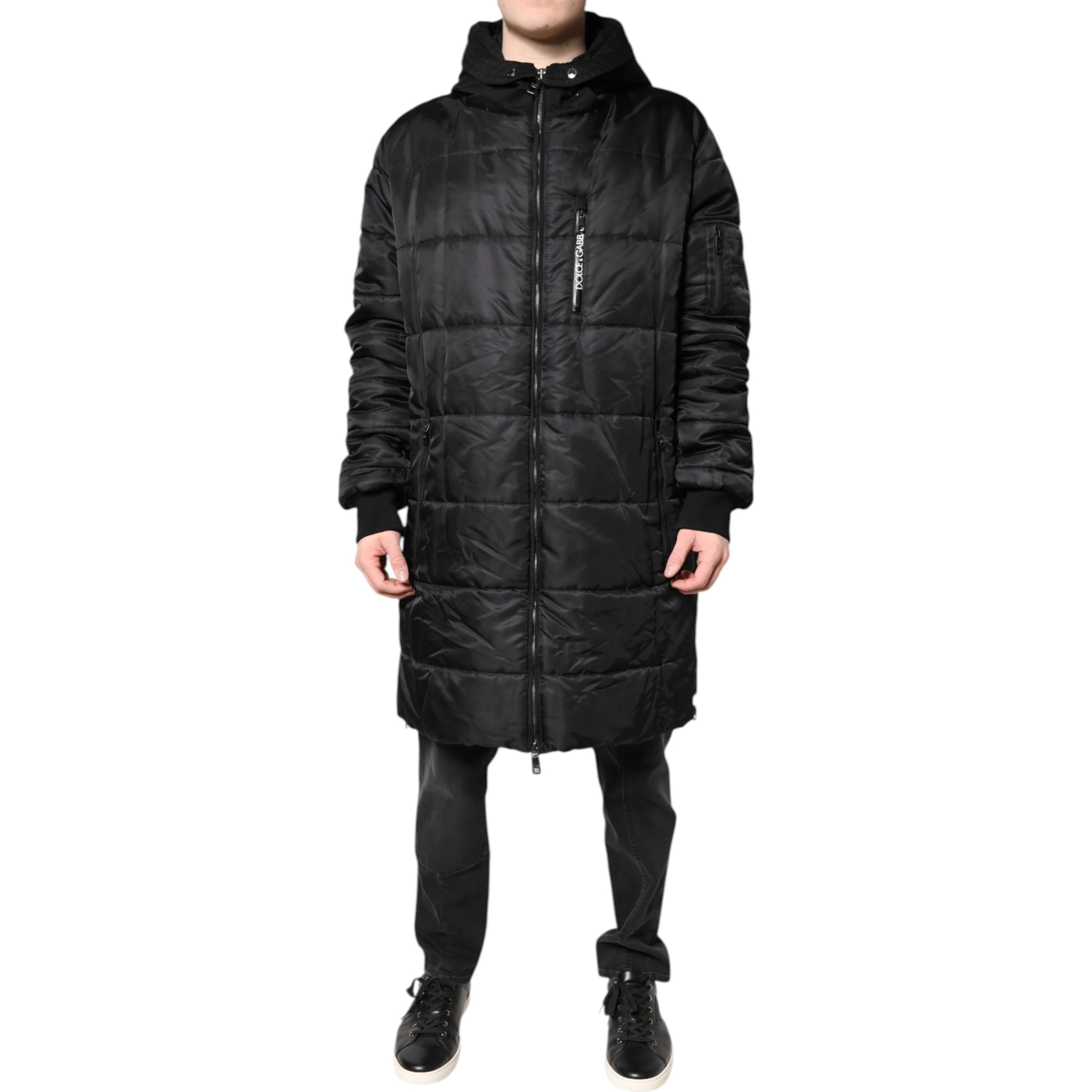 Black Hooded Parka Coat Winter Jacket
