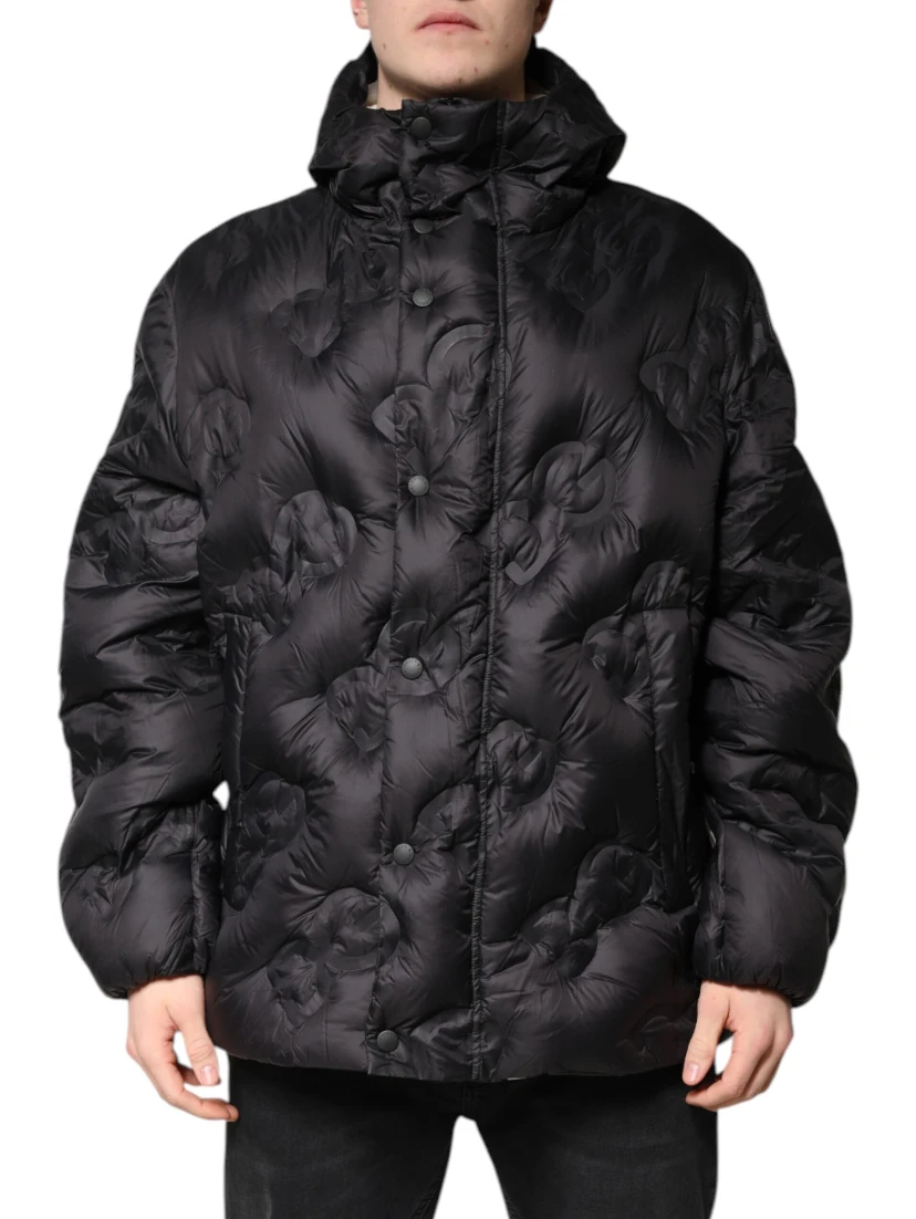Black Hooded Parka Coat Winter Jacket