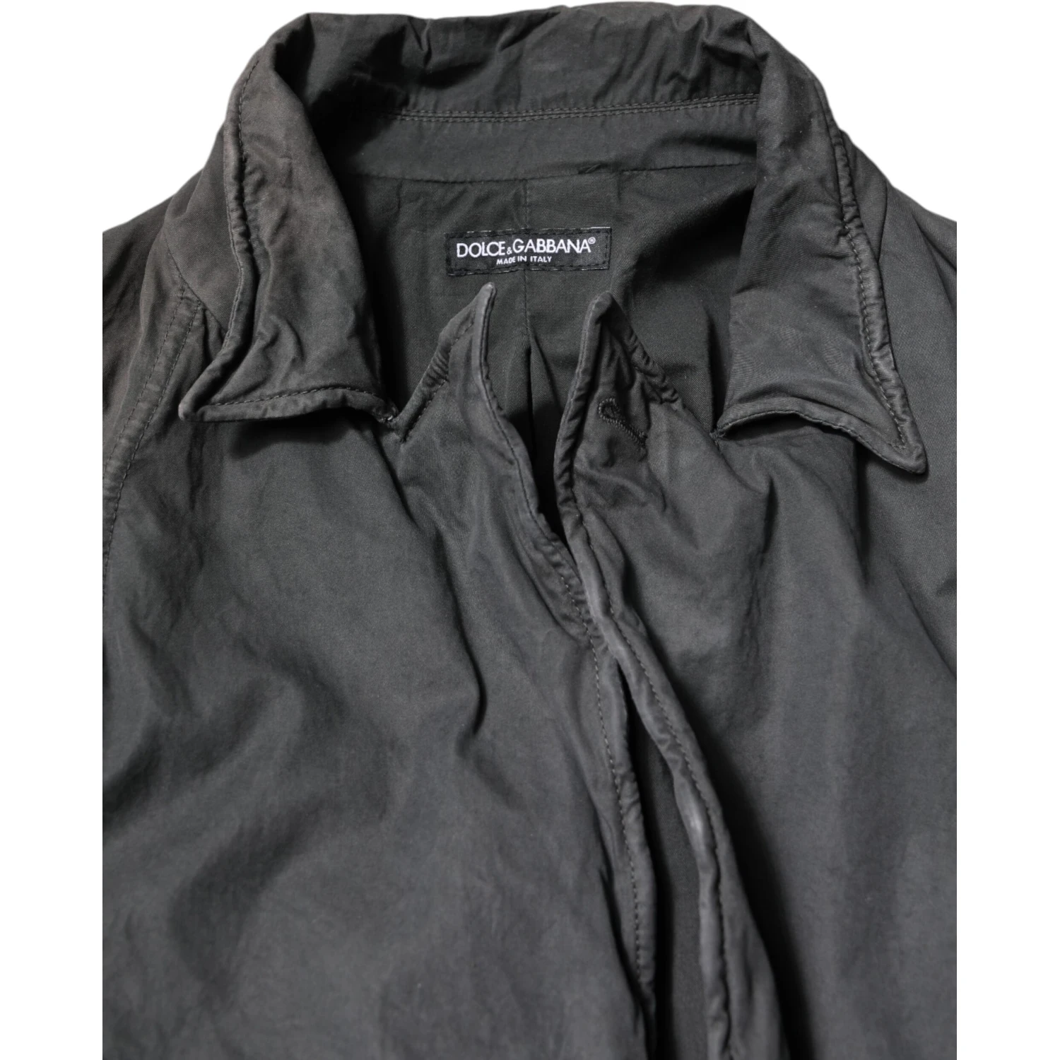 Black Solid Cotton Collared Coat Jacket