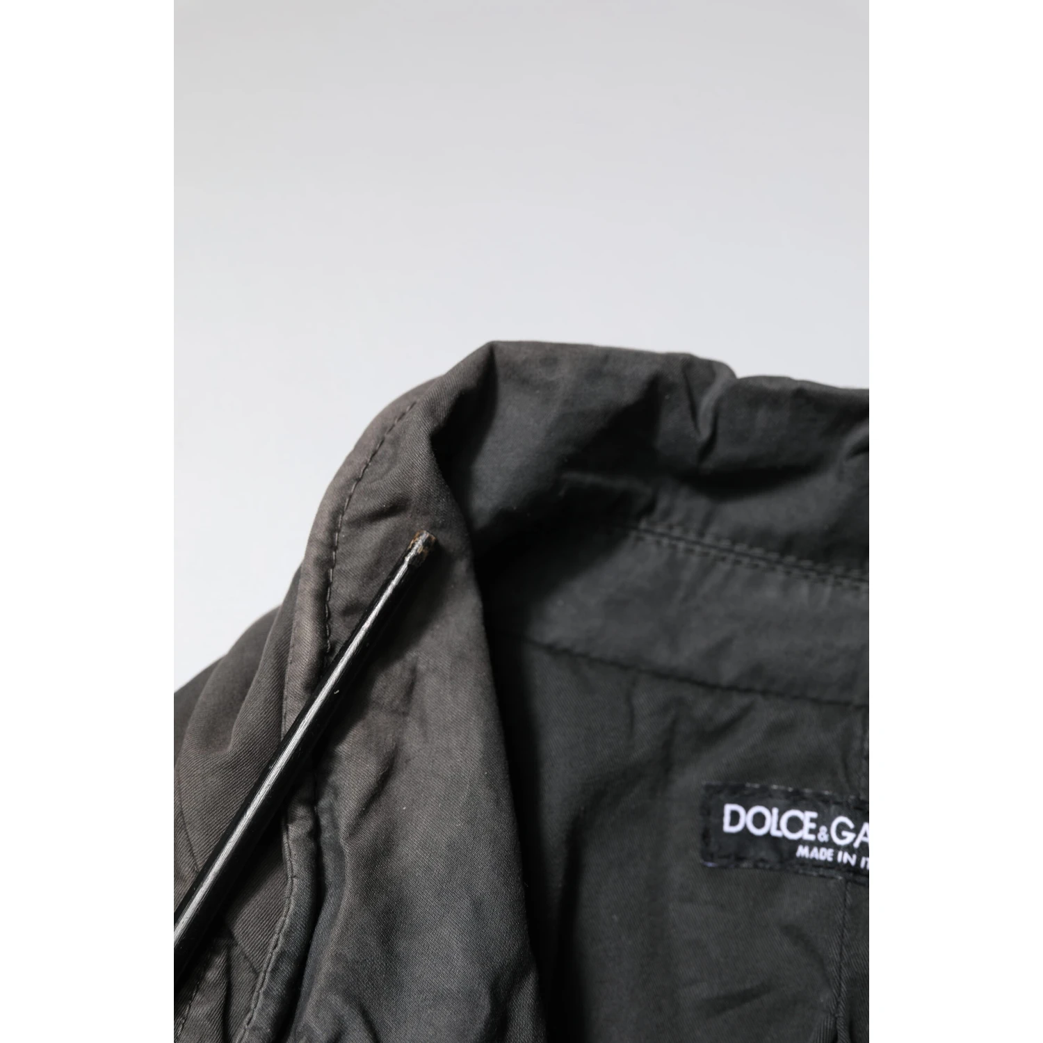 Black Solid Cotton Collared Coat Jacket