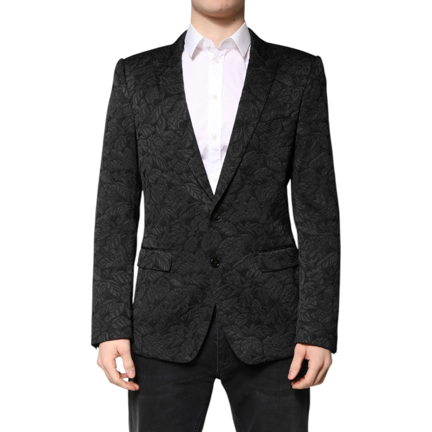 Black MARTINI Brocade Single Breasted Blazer