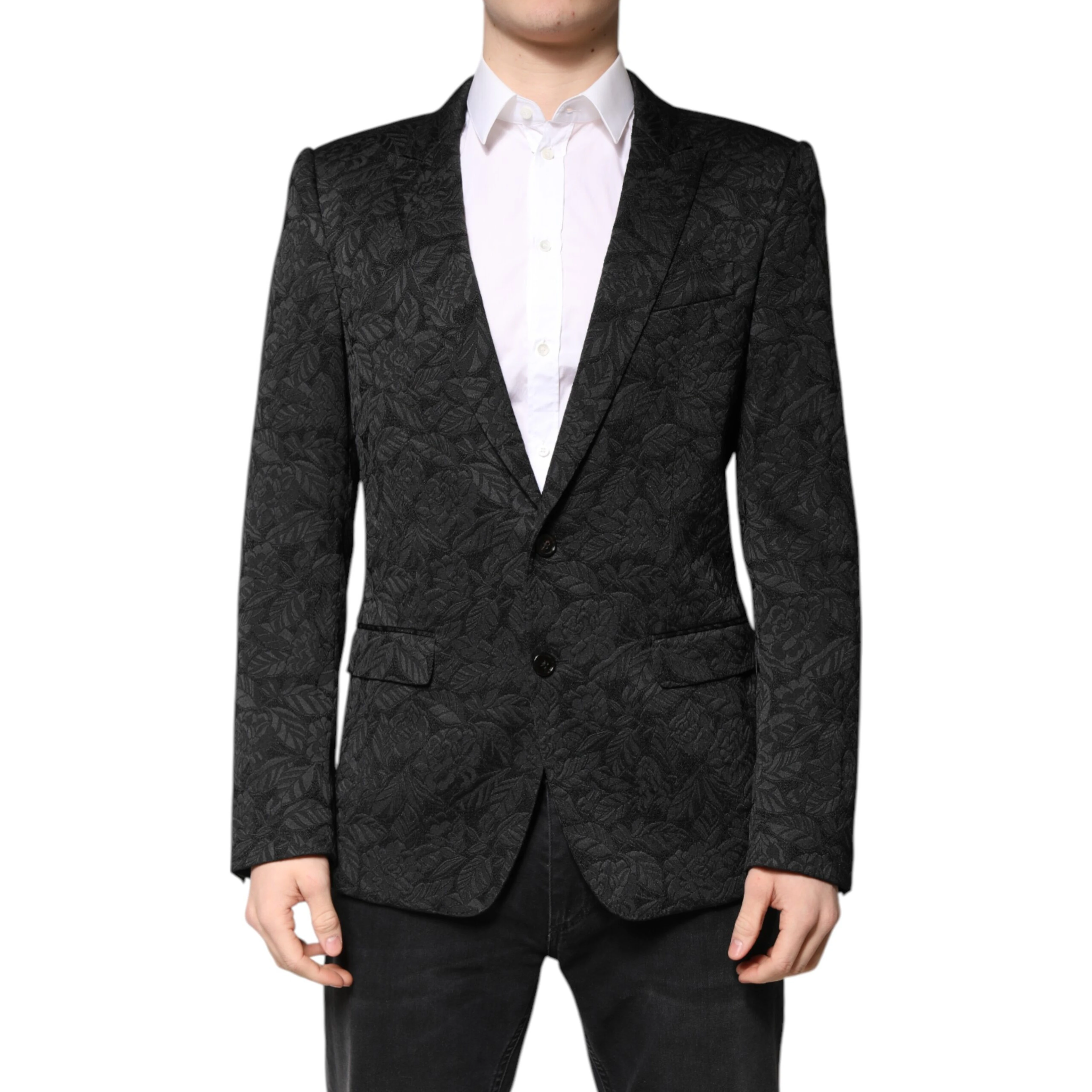 Black MARTINI Brocade Single Breasted Blazer